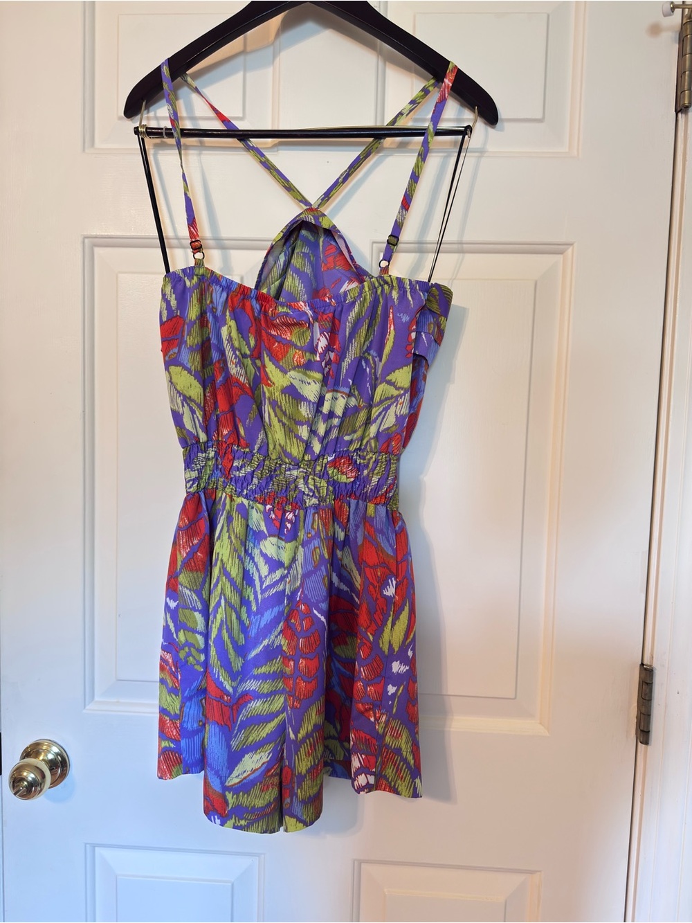 Allen B. By Allen Schwartz Floral One-Piece Romper in Purple, Red and Green
